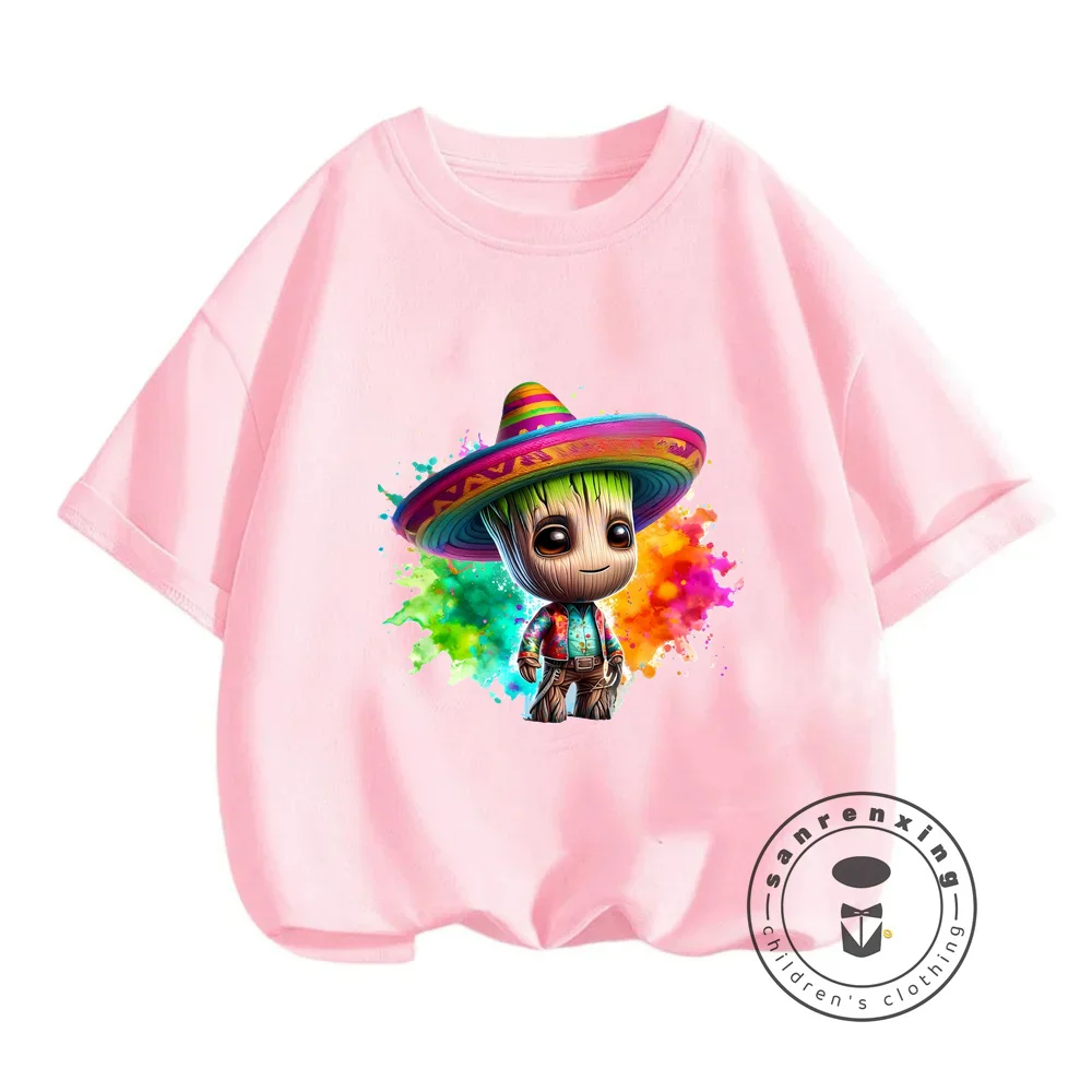 Милые футболки с героями мультфильмов Marvel Groot милые уличные модные рубашки