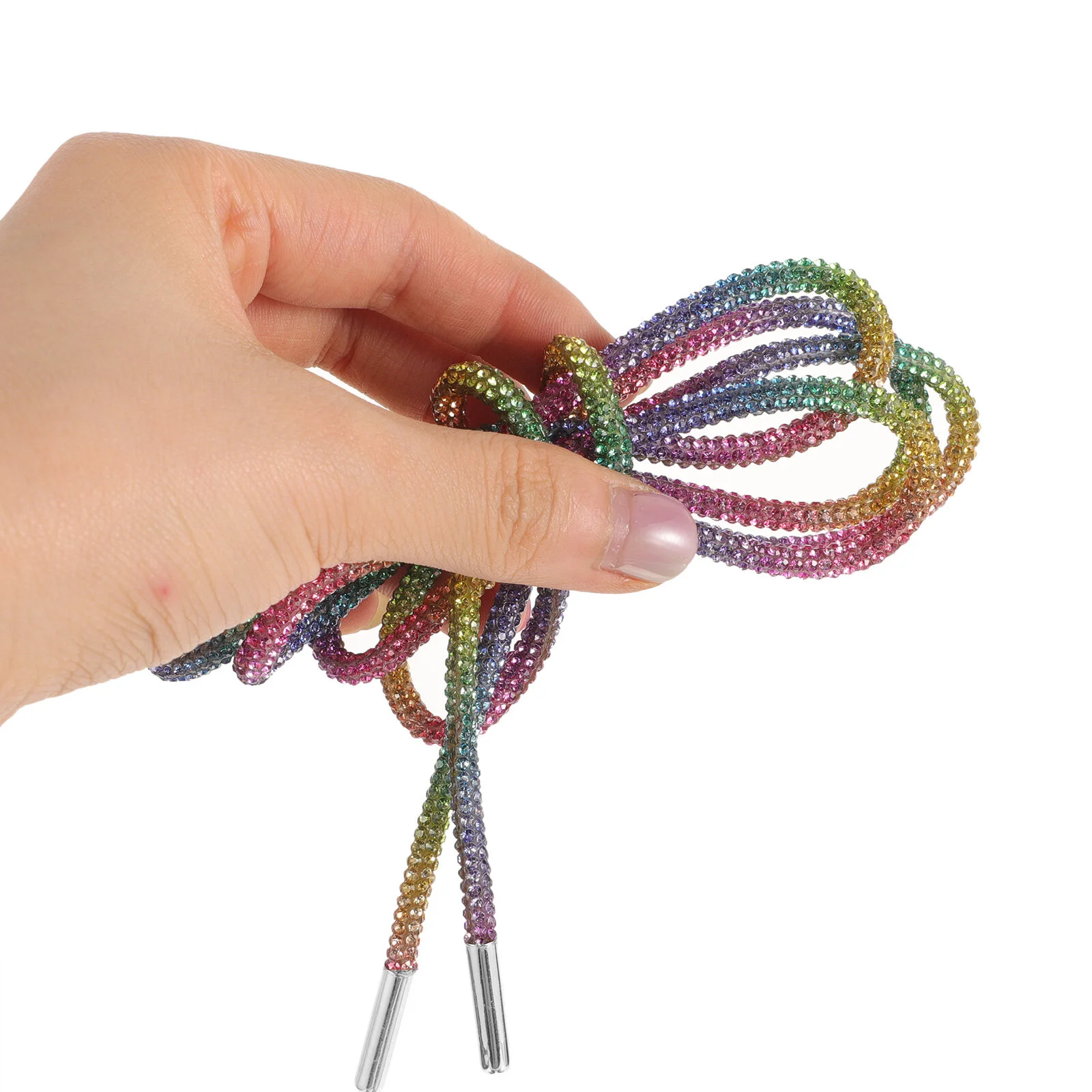 Dress Shoes Round Shoelaces Rhinestone Glitter Crystal Bling Boots Plus Cotton Rope Glue Sneaker