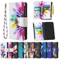 zipper leather wallet book case for oppo a16 2021 flip cover multi card slot phone shell oppo a16s case oppo a 16 s shockproof