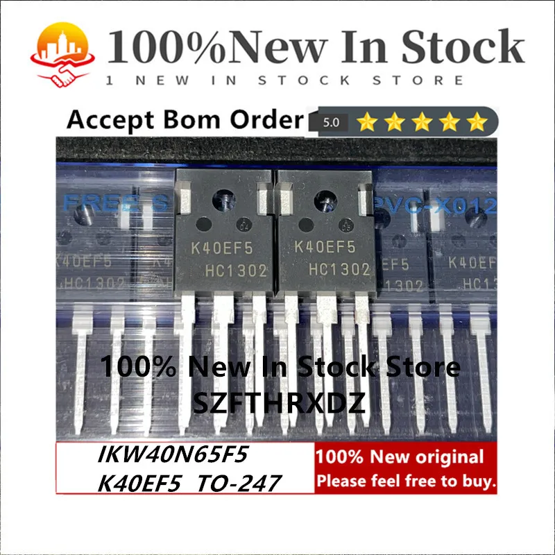 100% Новый оригинальный IKW40N65F5FKSA1 TO-247 IKW40N65F5 TO247 K40EF5 Trans чип IGBT 650V 74A 255W 3-контактный