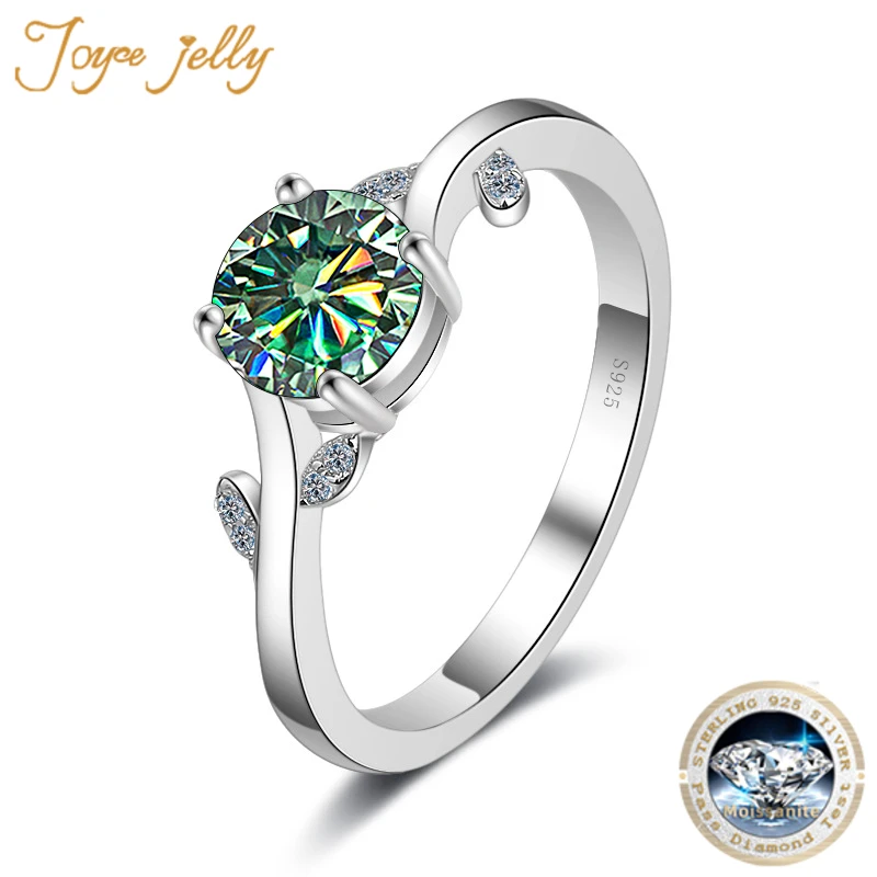 

JoyceJelly 1ct VVS D COLOR Moissanite Diamond Rings For Women S925 Pure Silver Plated PT950 Gold Female Anniversary Ring Gift