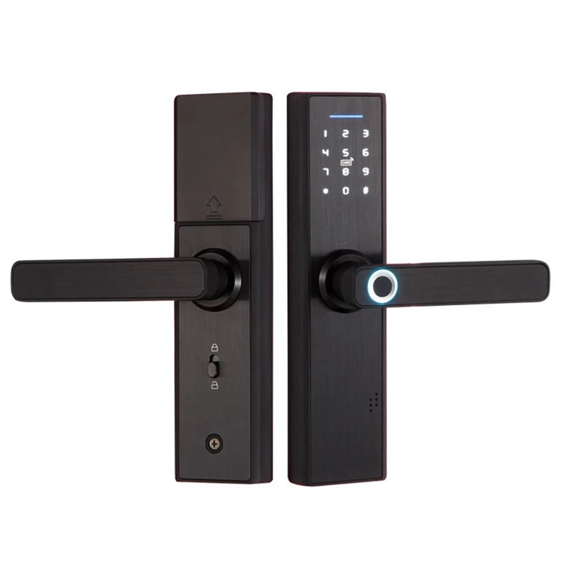 

Fingerprint Door Lock With Press Key Password Smart IC Card Work Smart Door Lock For Home Hotel Wooden Door