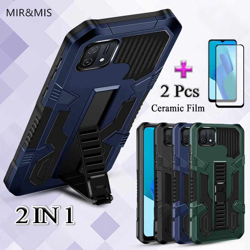 2 в 1 для OPPO A16K A16E чехол телефона жесткий корпус Защитная камера с керамической