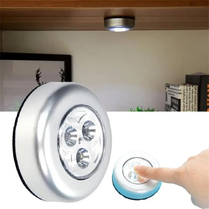 

Rechargeable Round Lamp Push Stick On Lamp Night Light Use Eye Protection Stick Wall Light For Home Kitchen Bedroom Led Light