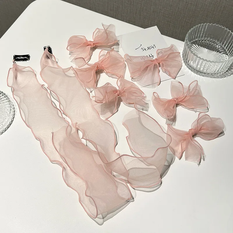 

Celebrity Same Mesh Headband Pure Desire, Fairy Braid, High-end Sense Bow Hairpin, Streamer Headdress, Personalized Fairy Beauty