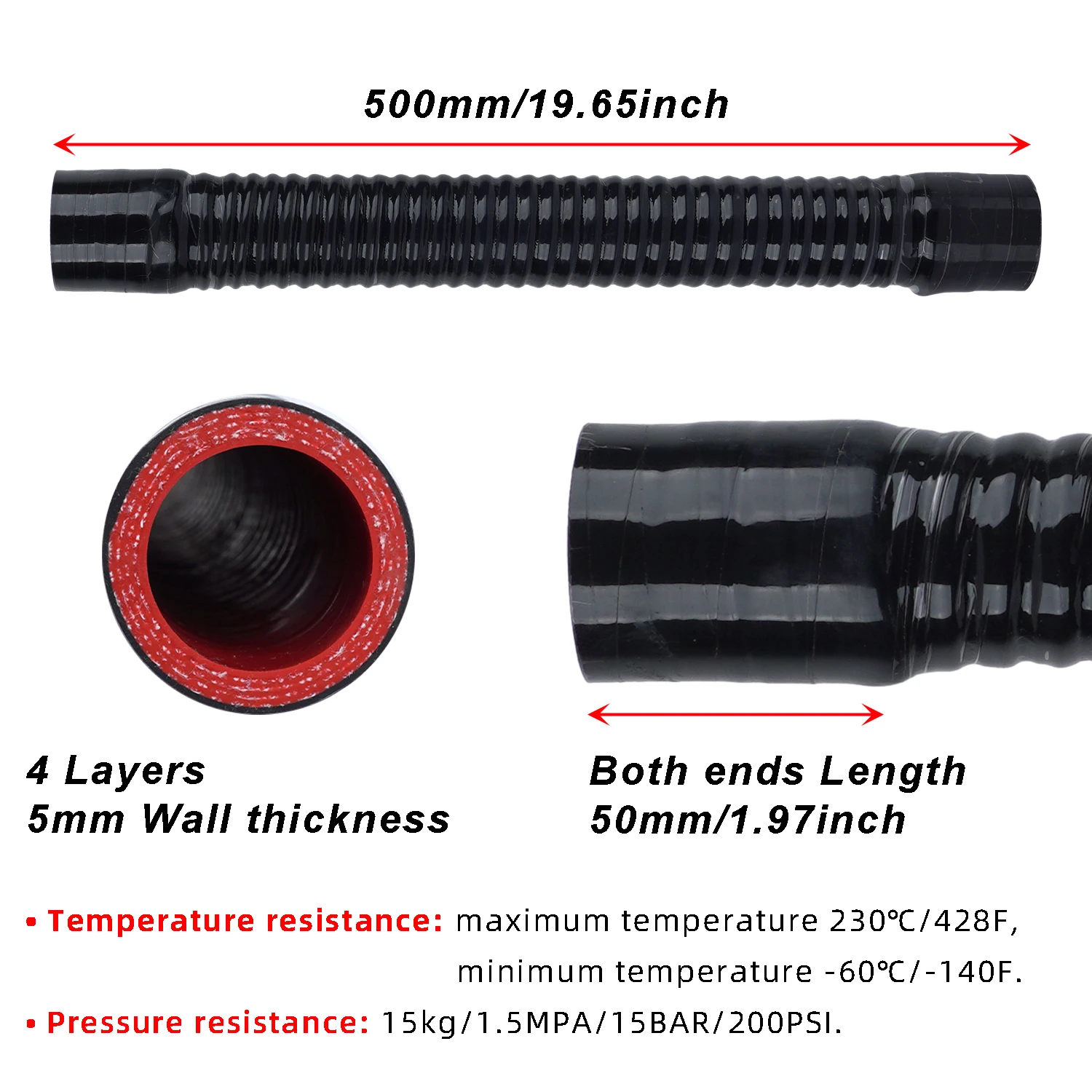 Гибкий силиконовый шланг ID 28 30 32 34 мм для водяного радиатора трубка