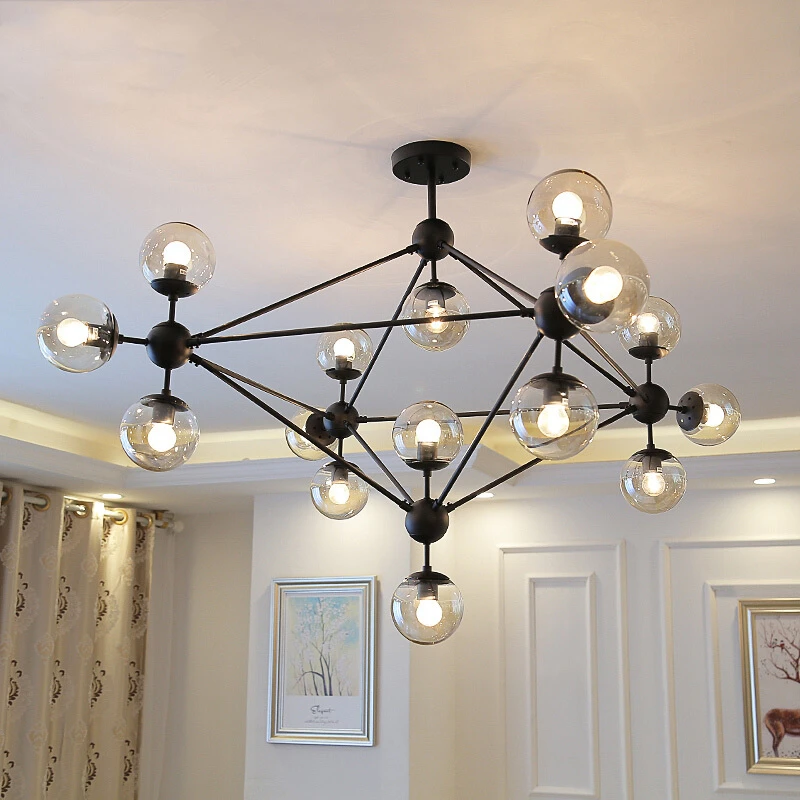 

Nordic LED Chandelier Lighting Glass Chandeliers For Living room Bedroom Kitchen Lamp Modern Pendant Chandelier Lamp deco Lustre
