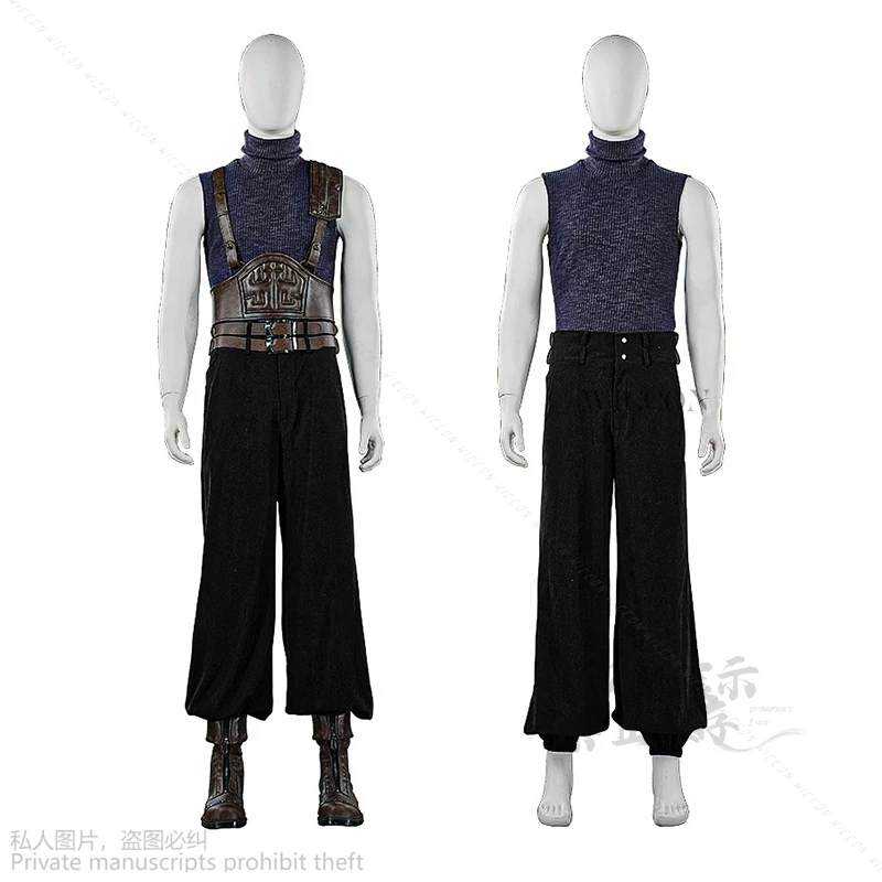 Одежда для вечеринки Фэнтези FF7 Косплей-наряд из искусственной кожи костюм на