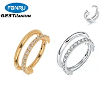 f136 titanium tragus earring nose septum piercing clicker zircon conch cartilage daith helix hinged rook lobe ear body jewelry