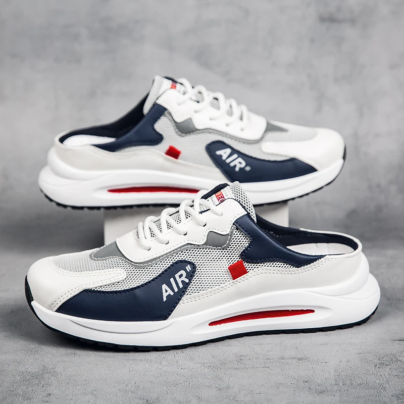 Мужские летние полутапочки 2024 дышащая сетчатая мужская обувь Уличная