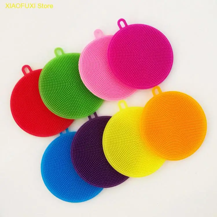 

Silicone Dish Washing Kitchen Accessories Brush Bowl Pot Pan Wash Cleaning Brushes Cooking Tool Cleaner Sponges Scouring