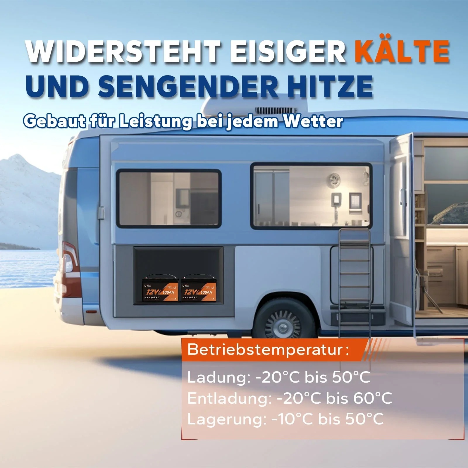 12 В 100 Ач Selbsterhitzender Lithium-Ionen-Akku 5är общества WohnmobileTrolling-MotorenOff-Grid LiFePO4 Batterie (art.: 3920d2cd88fd1) - 3920d2cd88fd1