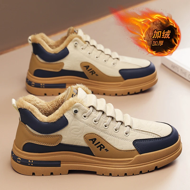 Мужские ботинки зимние тапочки Теплая мужская обувь водонепроницаемые