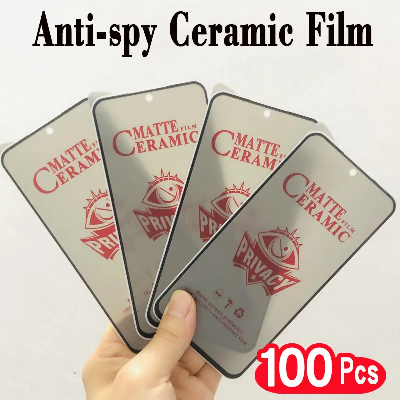 100Pcs Soft Matte Ceramic Privacy Screen Protector For Samsung Galaxy A14 A24 A34 A54 5G A04 Core A04E Protective Anti-Spy Film
