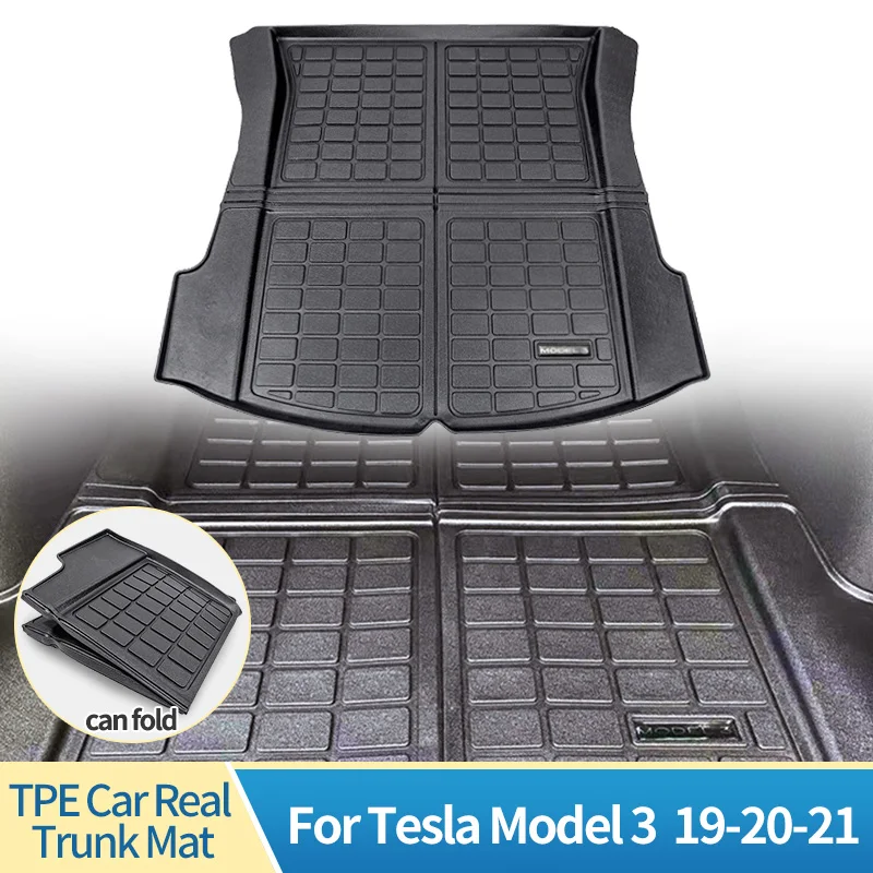 2022 New Car Front Trunk Storage Mat For Tesla Model 3 Car Accessories Cargo Tray Trunk TPE Waterproof Pads Model 3