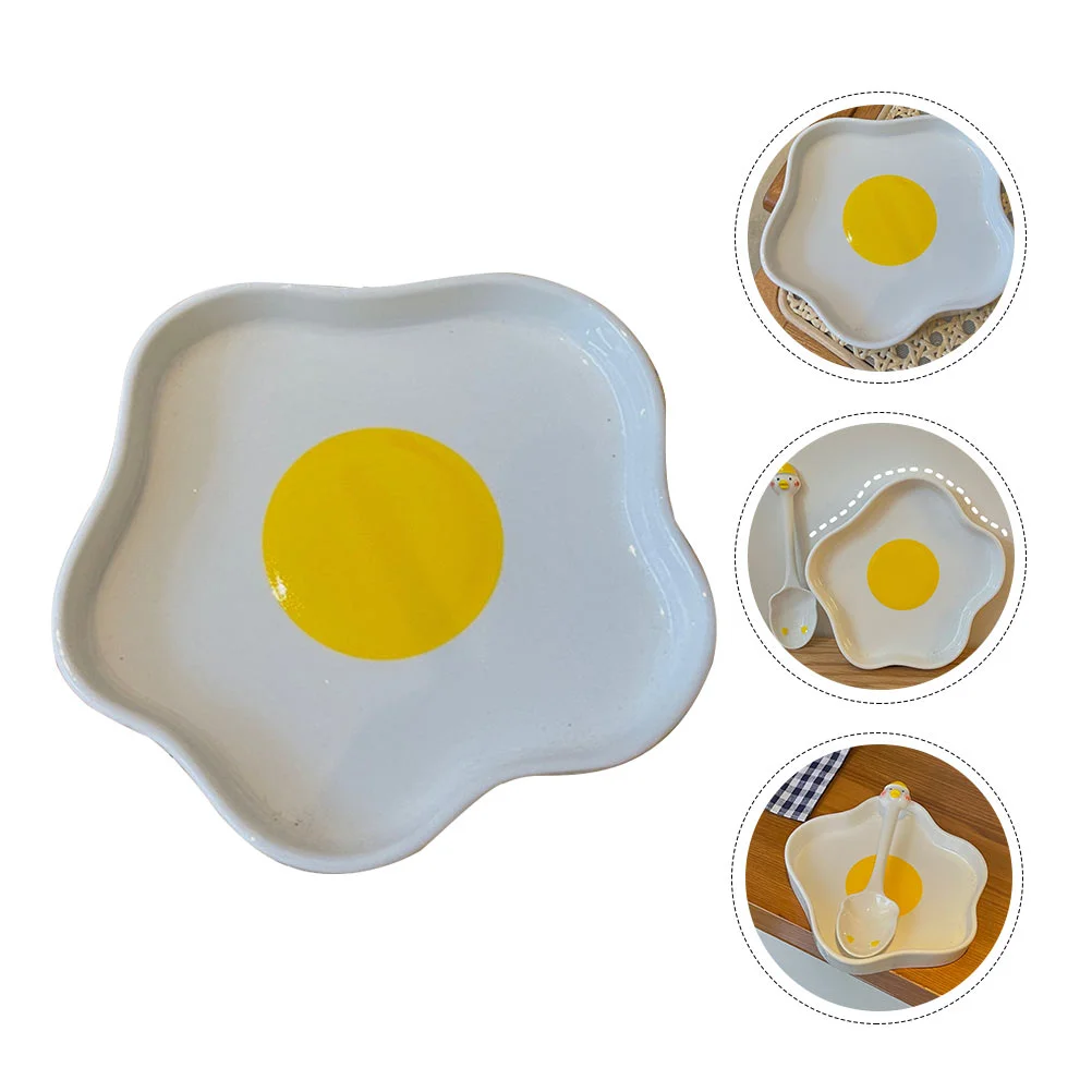 

Irregular Ceramic Dinner Plate Decorative Salad Holder Japanese Style Tableware