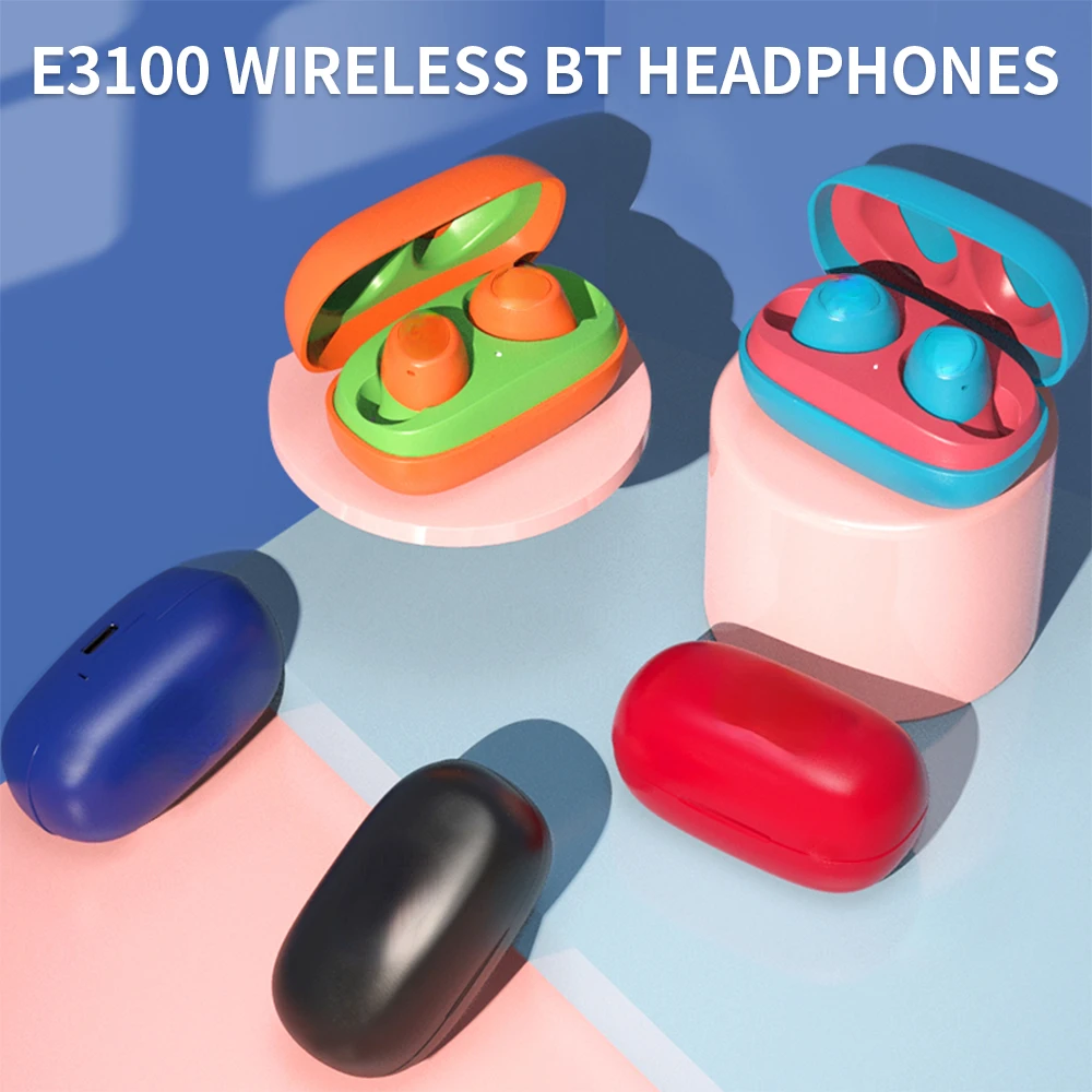 

2022NEW E3100 Portable Wireless BT Headphones BT5.0 Mini In-ear Sports Earbuds Stable Connection Low Latency Earphone