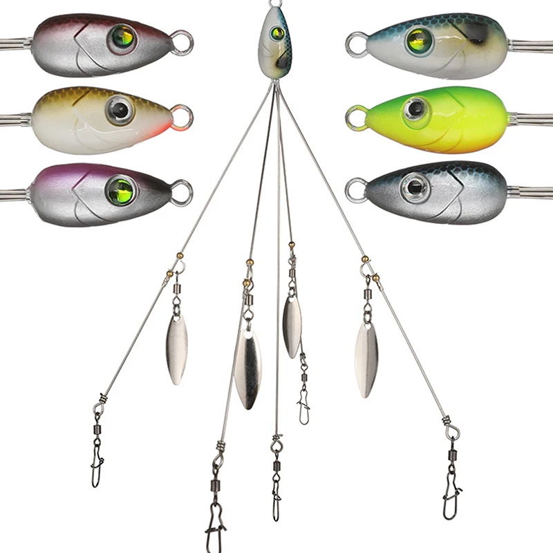 

1pc Alabama Group Attack Fishing Set of 4 Soft Bait Road Lure 17g with Sequins Bionic Wig Sea Bass Lure 7 Colors Fishing Trackle