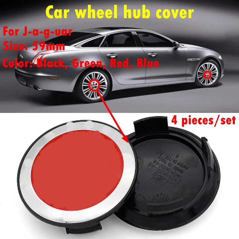 

4 Pcs 59mm ABS + Aluminum Alloy Panther Head LOGO Car Wheel Protection Cover Car Exterior Accessories for Jaguar XE XF XFL