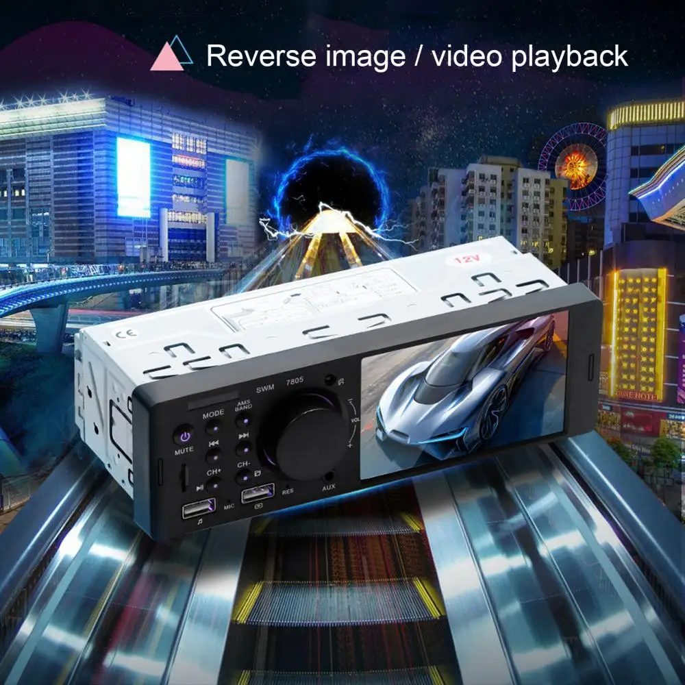 Universal MP5 Player Radio 7805 18.8cmx5.8cmx6.5cm Car 1 Din HD 4.1 inch Screen FM Stereo Audio | Multimedia