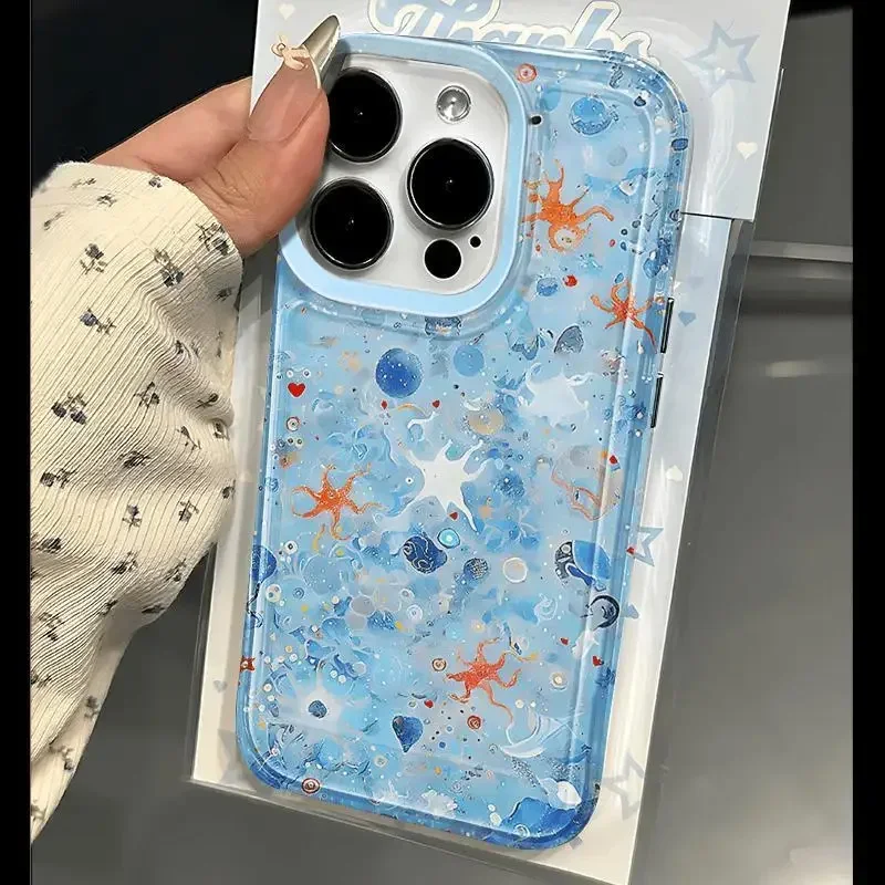 Y2K Summer Ocean Luxury Clear Space Phone Case For Samsung S10 S20 S21 S22 S23 S24 S25 Plus Ultra A35 A20 Note10 20 4G 5G Cover