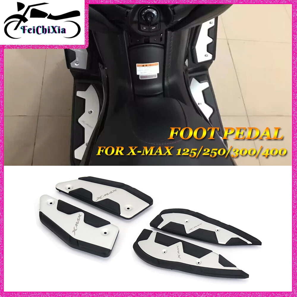 For YAHAMA XMAX125 XMAX250 XMAX300 XMAX400 Motorcycle Footrest Pads Foot Pedal Plate Pedals 2017 - 2022 for XMAX 125 250 300 400