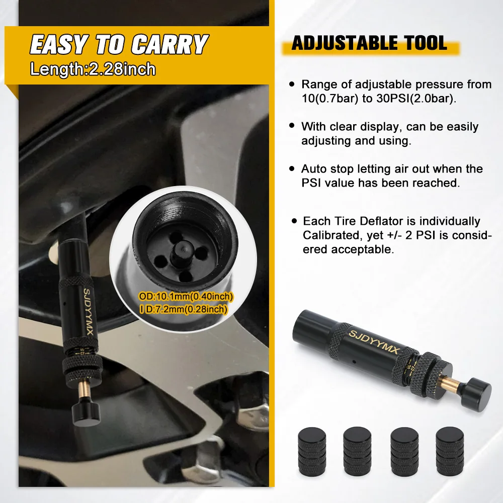 Комплект клапанов для дефлятора шин с автоматической остановкой (10-30 фунтов на