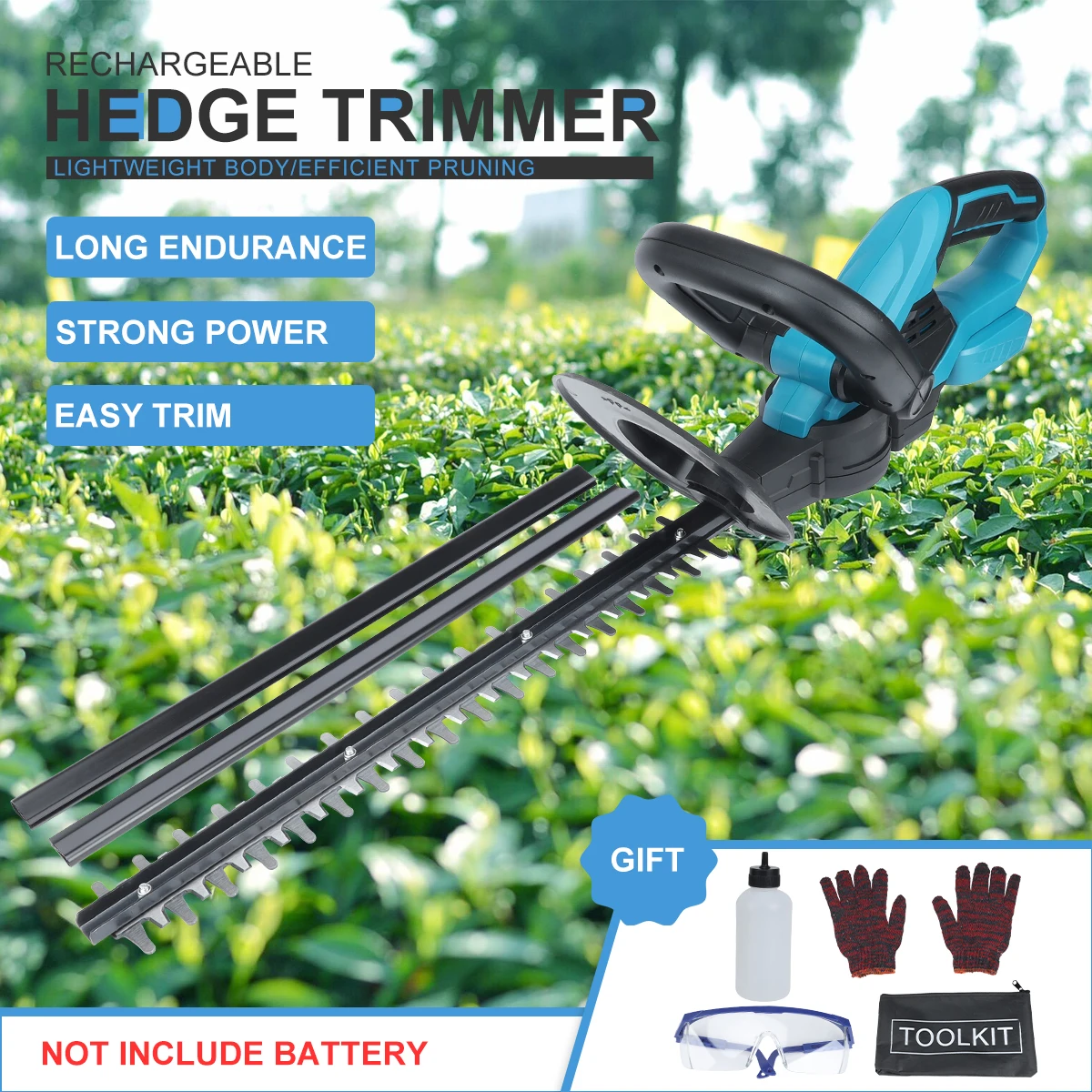 500W Cordless Hedge Trimmer Electric Hedge Trimmer For Tree Grass Leaf Branches Garden Pruner Power Tool Pruning Saw