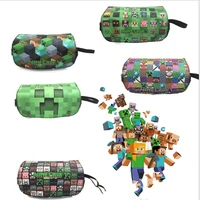 my world pixel game pencil case high capacity student double zipper pencil bag children pencilcase school stationery supplies