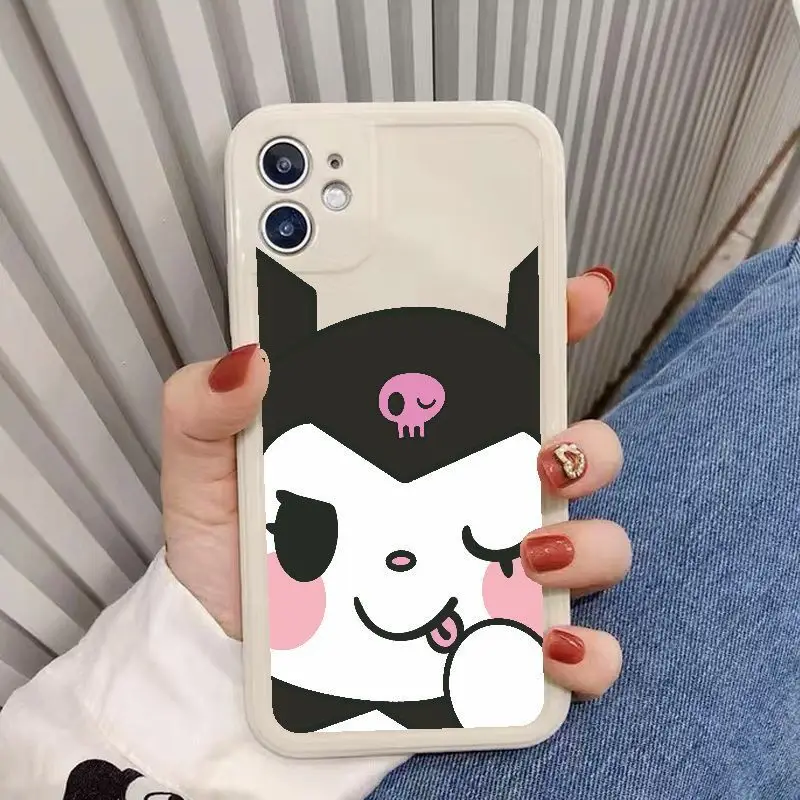 

Kawaii Kuromi чехол для телефона Sanrio аниме милый мультяшный персонаж Девочка Сердце iPhone11/12Promax/13Promax игрушка для девочек