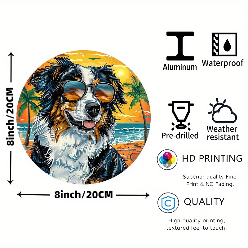 Австралийская пастушья серфинг пляжная сцена прочная алюминиевая настенная