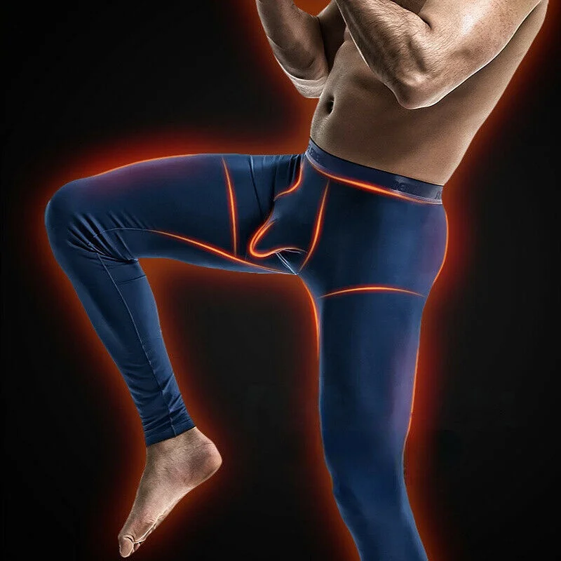 

Men's Thermal Underwear Long Johns Separate Scrotum Pouch Modal Sports Tights Thermal Pants For Men Sexy Underwear Sleep Bottoms