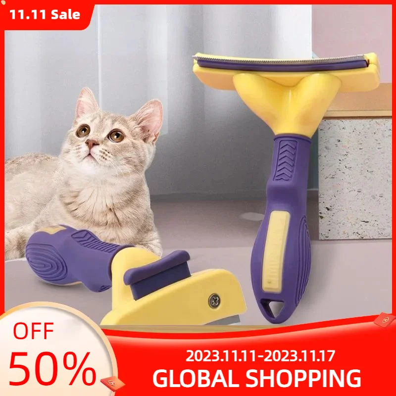 

Arc-shaped Hair Removal Dog Brush Comb Cat Long and Short Hair Trimmer Pet Cat Cleaning and Beauty Tools Pet SuppliesAccessories