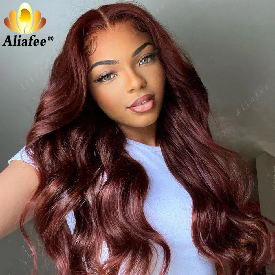 

Copper Red Peruvian Lace Frontal Human Hair Wigs Hd 13X4 Reddish Brown Body Wave Lace Front Wig Spring Color Wigs For Women