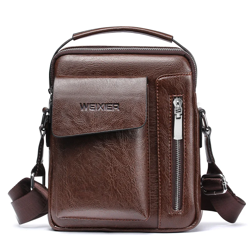 

Роскошная брендовая винтажная сумка-мессенджер для мужчин, Кожаные Деловые повседневные коричневые сумки через плечо с ручками сверху для мужчин