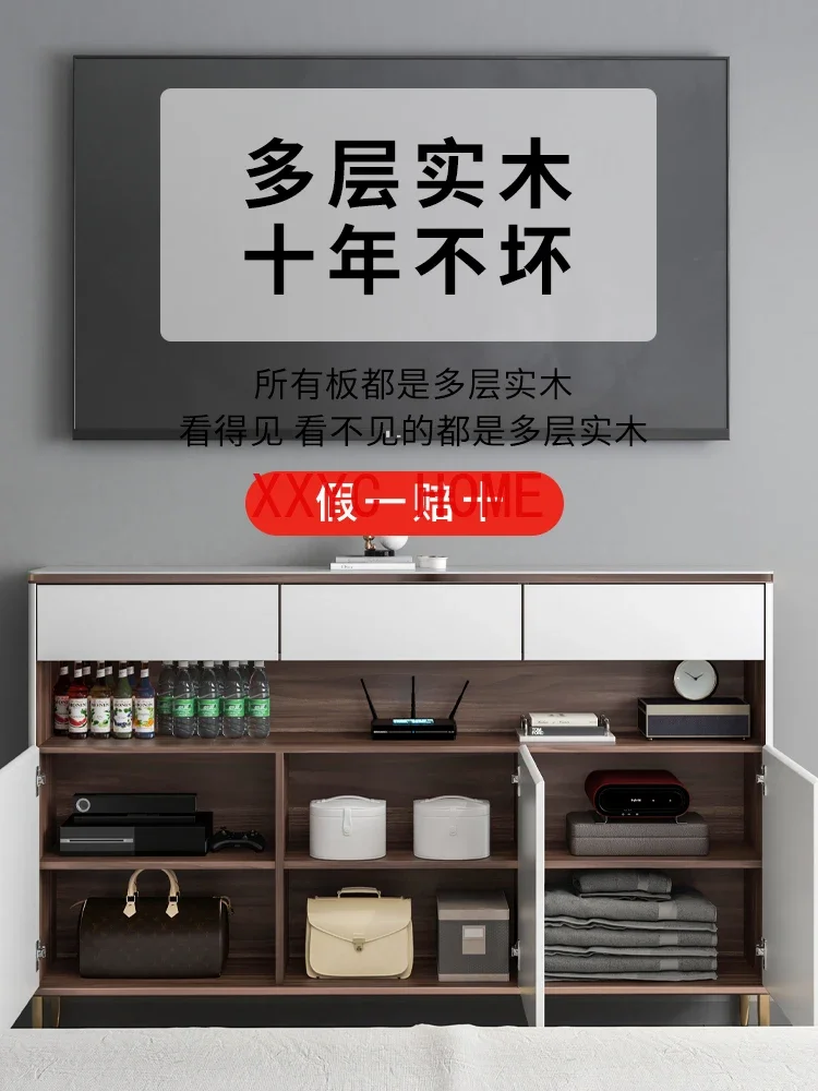 Zhongdi Ультратонкий шкаф для телевизора 25 см из цельного дерева для спальни с высоким освещением, роскошный современный (art.: 3920cdafbb12a) - 3920cdafbb12a