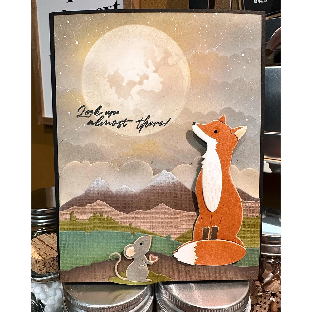 Трава гора город контур здания металлические трафареты сделай сам открытка