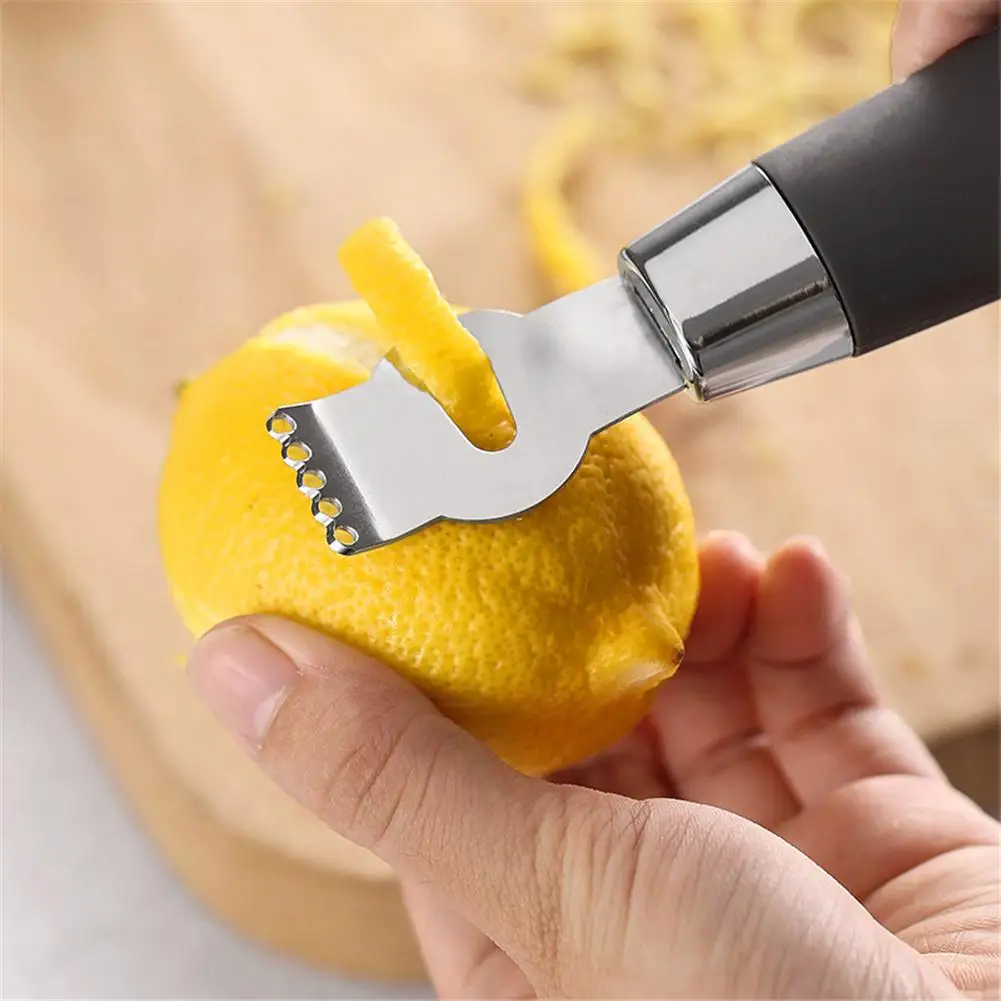 

Stainless Steel Lemon Grater Zester Orange Citrus Peeler with Channel Knife Cocktail Garnish Citrus Zester Kitchen Peeler Tool