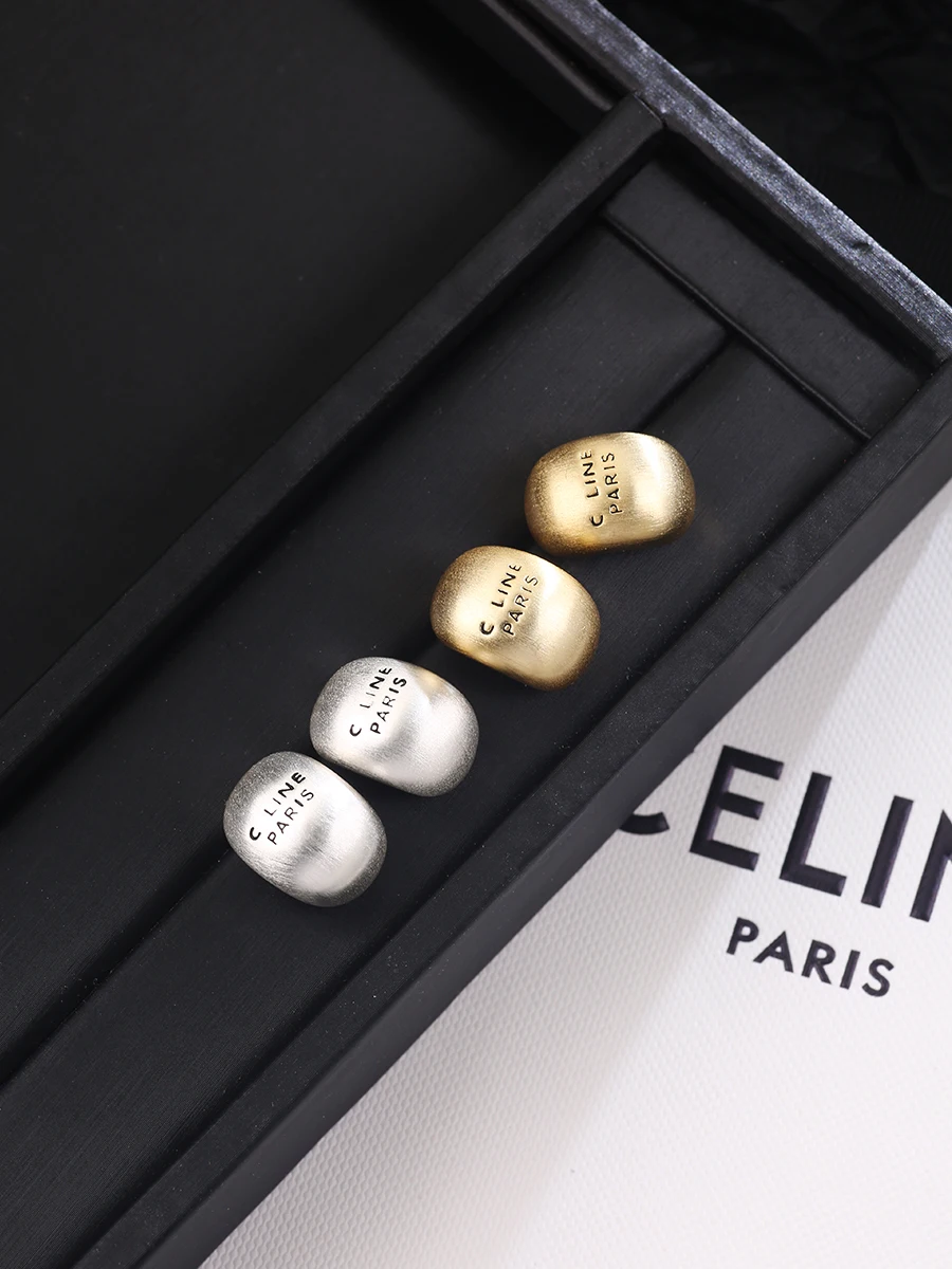 Простые металлические матовые серьги высококачественные легкие роскошные