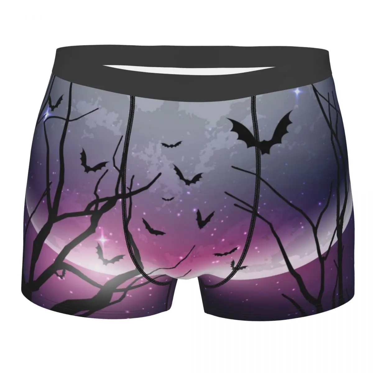 

Boxershorts Men Comforable Panties Set Forest With Full Moon Underwear Man Boxer