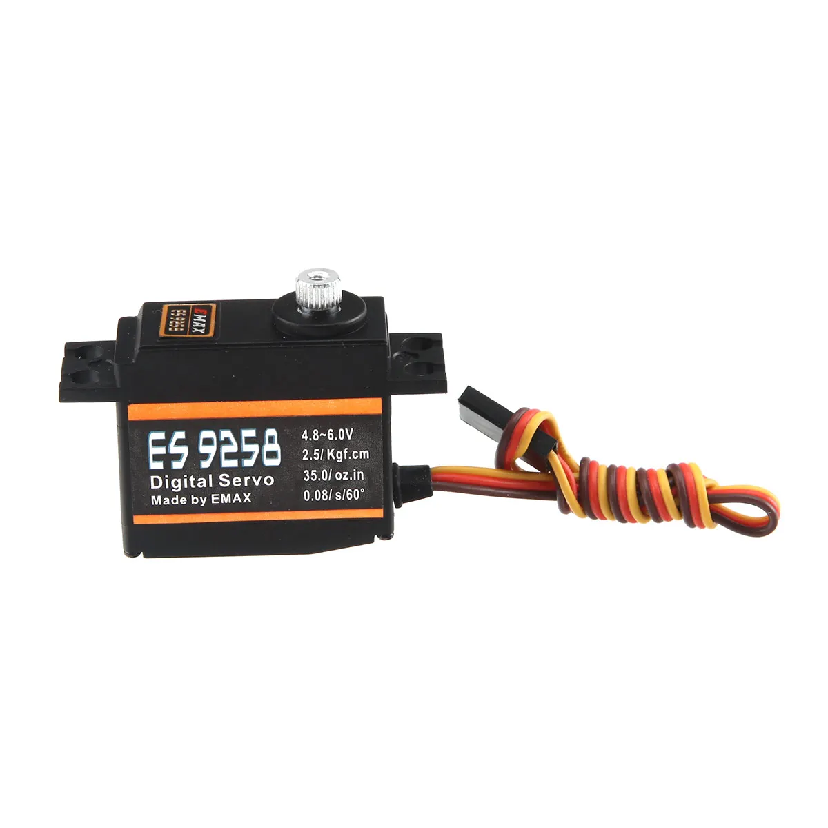 

EMAX Model ES9258 RC Metal Digital Servo 27g/ 3kg/0.05 sec for 450 Helicopters Rotor Tail