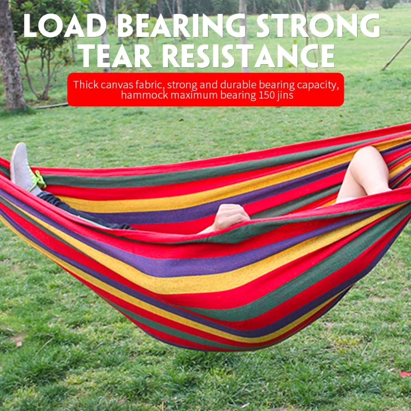 

190x150cm Hanging Hammock With Spreader Bar Double/Single Adult Strong Swing Chair Travel Camping Sleeping Bed Outdoor Furniture