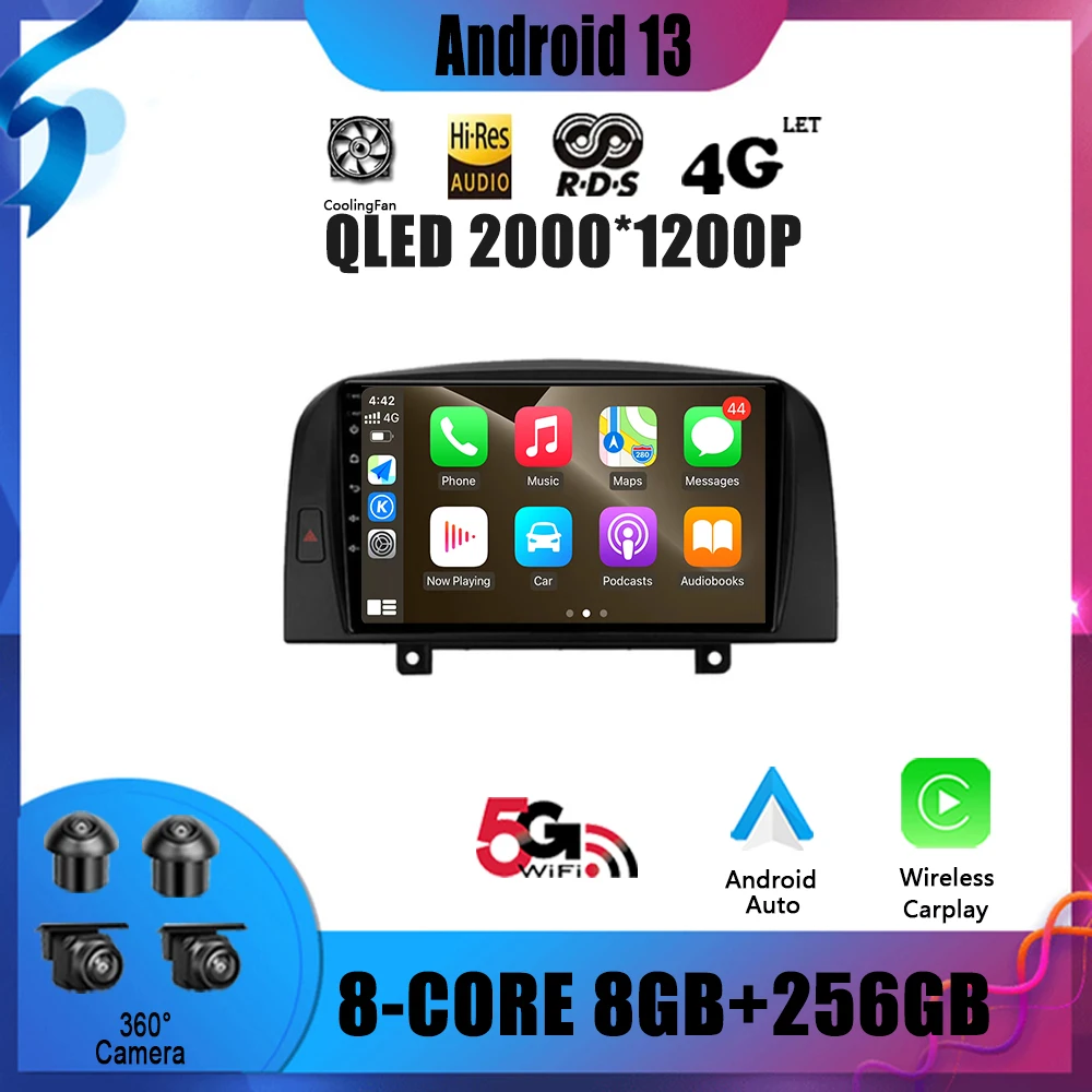 

Android 13 Navigation No 2 Din DVD Player For Hyundai SONATA NF (2004-2008) Car Radio Multimedia Video GPS
