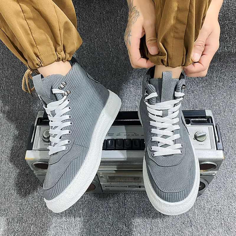 High top board shoes Men's shoes Fashion winter new thick soled high fashion casual shoes Breathable sneakers