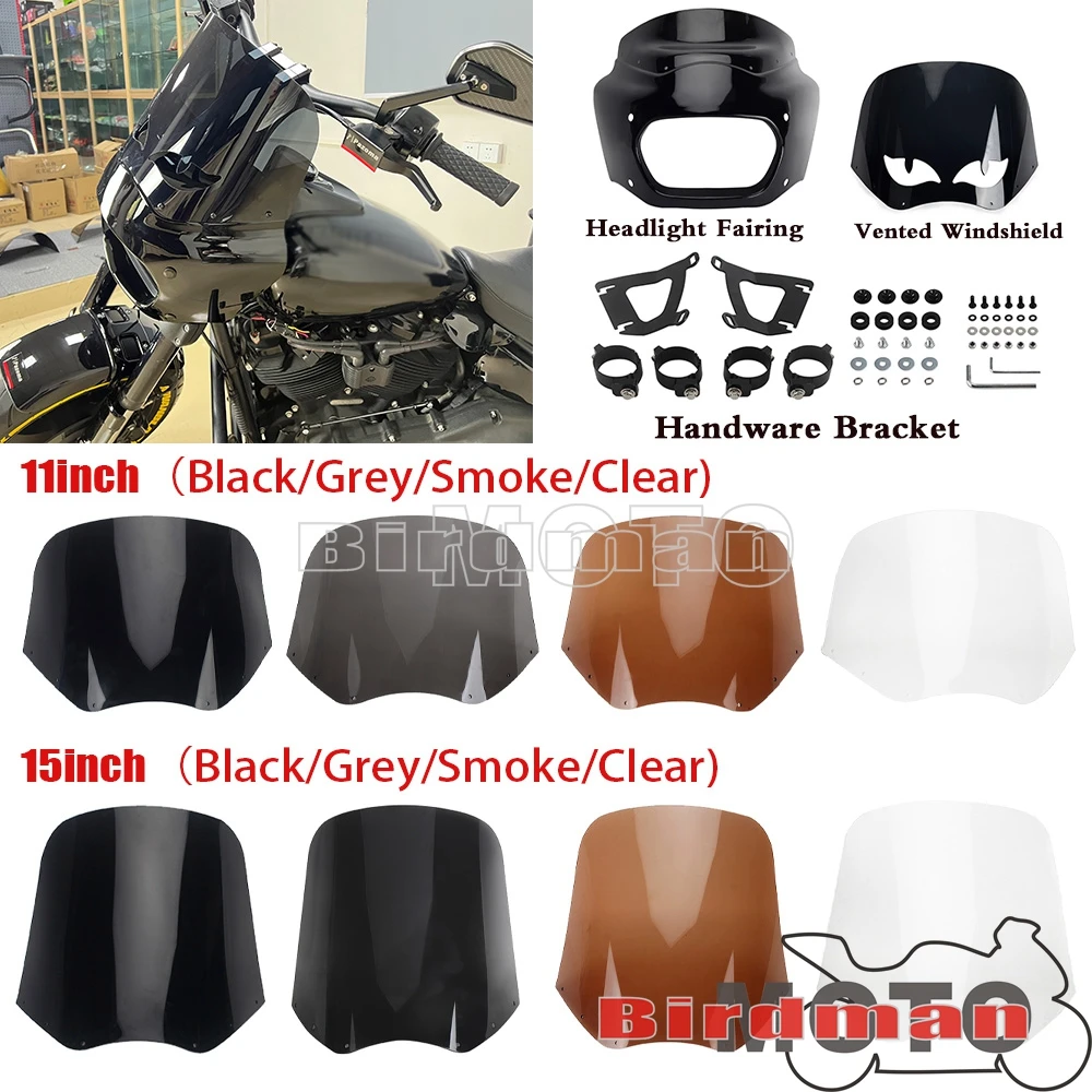 Передняя фара для Harley Softail Fat Bob FXFB 2018-2019 114 FXFBS 2018-2024 11/15 дюймов в клубном стиле