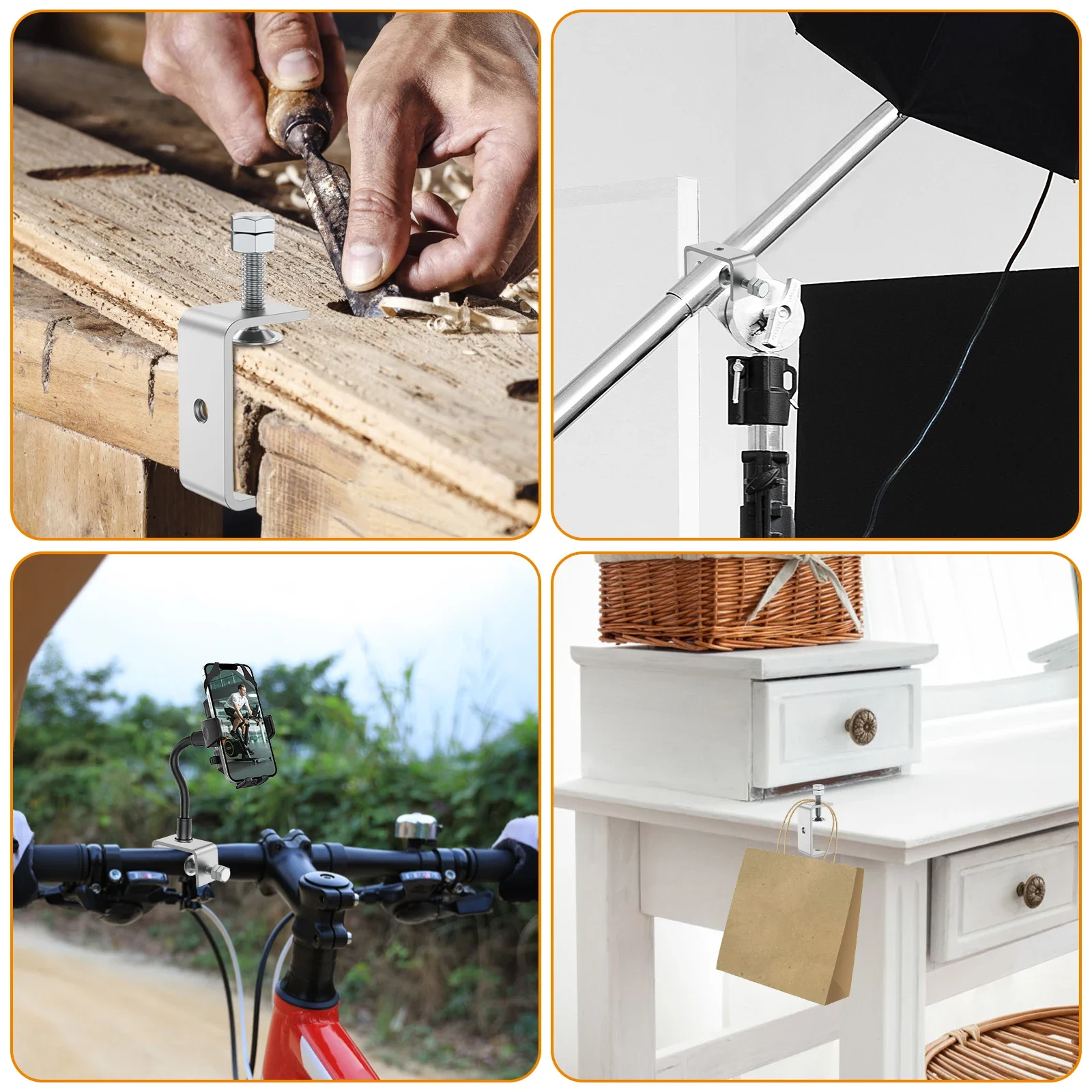 2 шт. C-образный зажим из нержавеющей стали 304 тигровые зажимы 65 мм сверхмощный