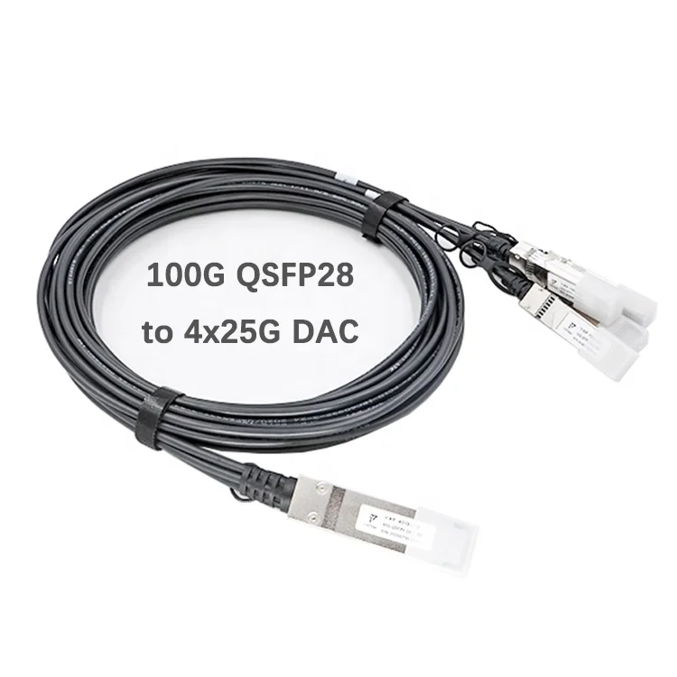 

100G QSFP28 to 4x25G SFP28 DAC Breakout Cable 1m 2m 3m 4m 5m Passive Direct Attach Cable Copper Twinax 100G DAC