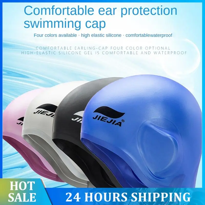 

Кепка для водных видов спорта, летняя силиконовая Кепка для плавания, Легкие шапки для плавания в бассейне, однотонные цветные защитные Шап...