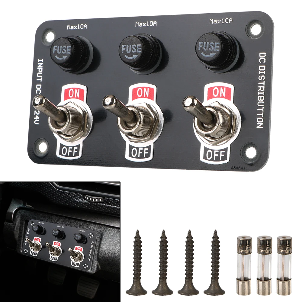 

Universal ON/OFF Rocker Toggle 12V/24V Car Accessories LED Toggle Ignition Switch Panel Engine Start Push Button Set