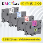 Тканевая этикетка с железом Plavetink, фотоэтикетка для 121824 мм * 3 м, синяя на белом ленте для этикеток TZ FA3 для P-touch принтера